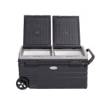 75Lt Double Cabin Car Refrigerator LG Compressor 12/24V Independent Cabinet with Two Separate Doors Cooling Adjustment, Wheels, Pull Bar, Super Quiet, Lithium Battery DE75W