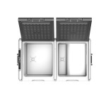75Lt Double Cabin Car Refrigerator LG Compressor 12/24V Independent Cabinet with Two Separate Doors Cooling Adjustment, Wheels, Pull Bar, Super Quiet  DE75W